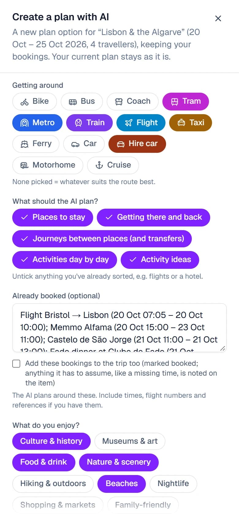 Planning with AI on a phone